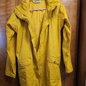 Helly Hansen Women's Bright Yellow Hooded Trench Raincoat